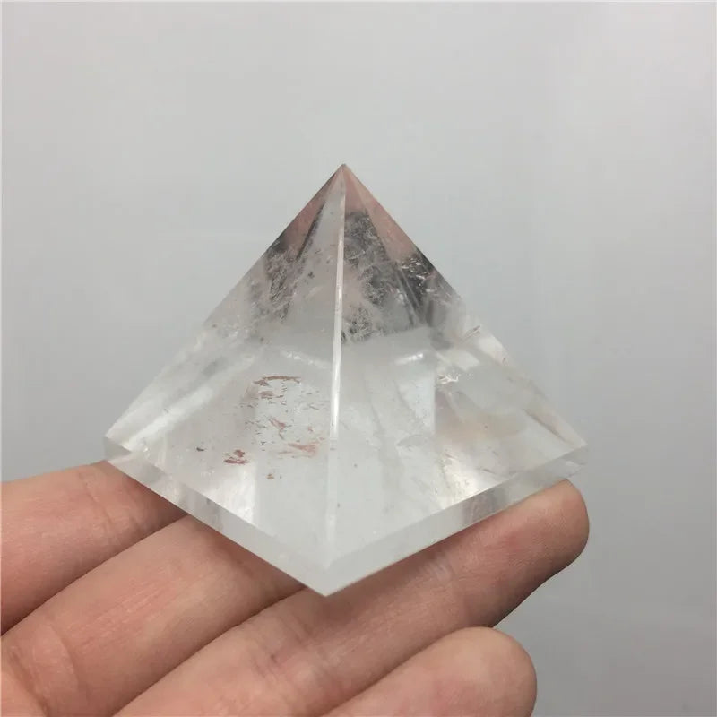 Natural Transparent Quartz Crystal Pyramid Clear Reiki Healing Natural White Crystal Pyramid Raw Stone Polishing BB03