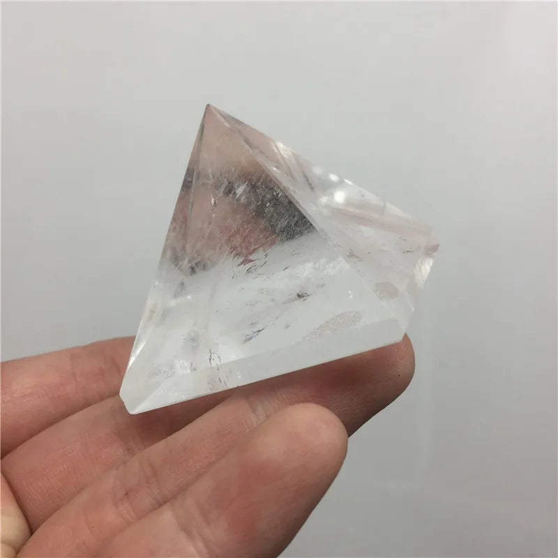 Natural Transparent Quartz Crystal Pyramid Clear Reiki Healing Natural White Crystal Pyramid Raw Stone Polishing BB03